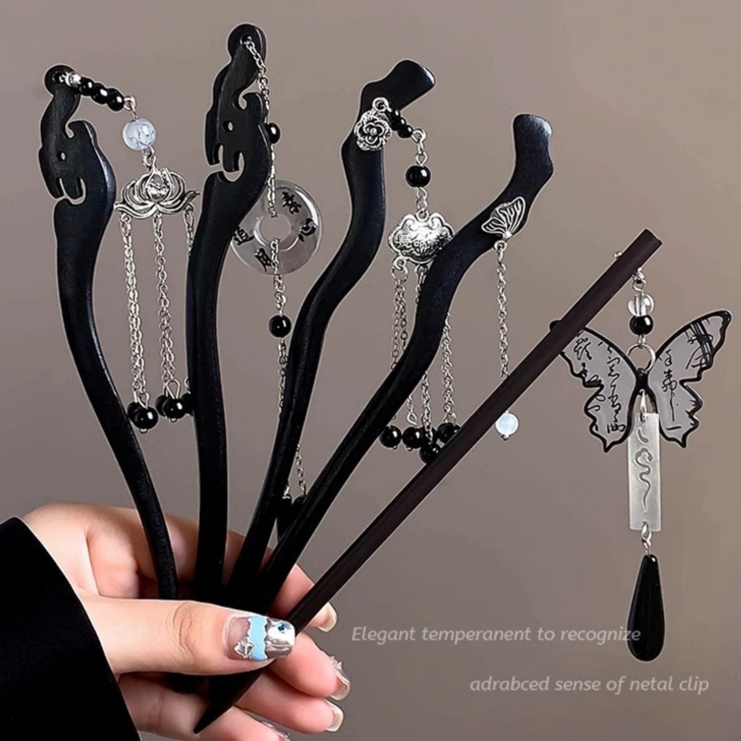 Tech Accessories For Women - Light Luxury Wooden Tassel Hairpin For