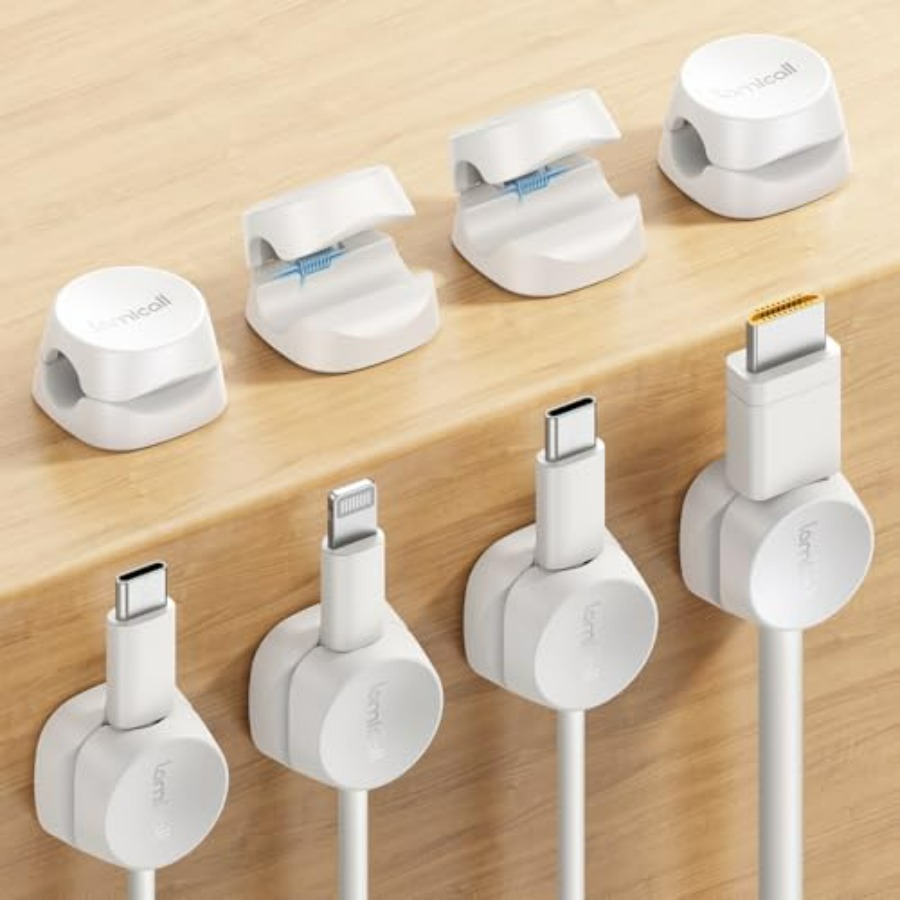 Desk Cable Clip - 8 Pack Cord Organizer, [1s Lock]