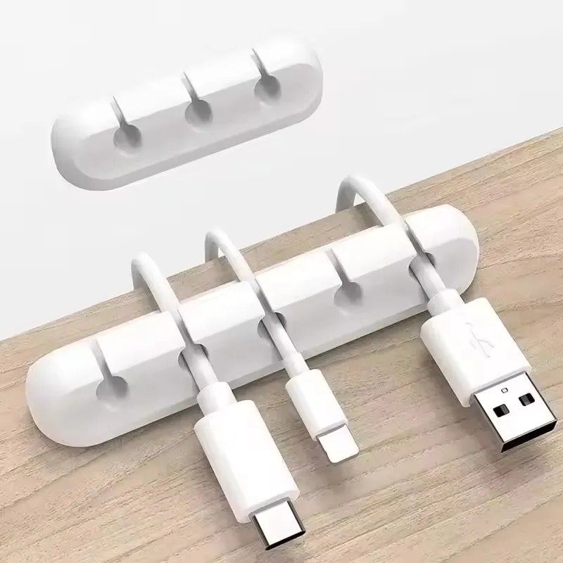 Desk Cable Clip - Silicone USB Cable Clip Winder Organizer