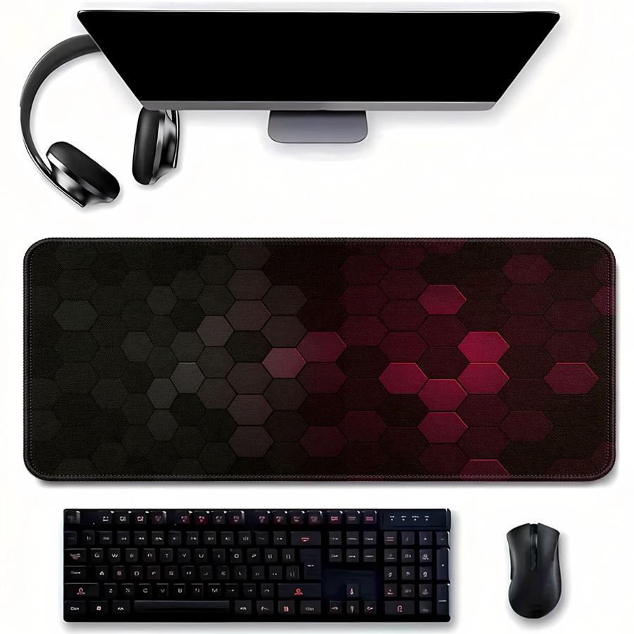 Tech Accessories For Laptop - Red Honeycomb Tech Mouse Pad office