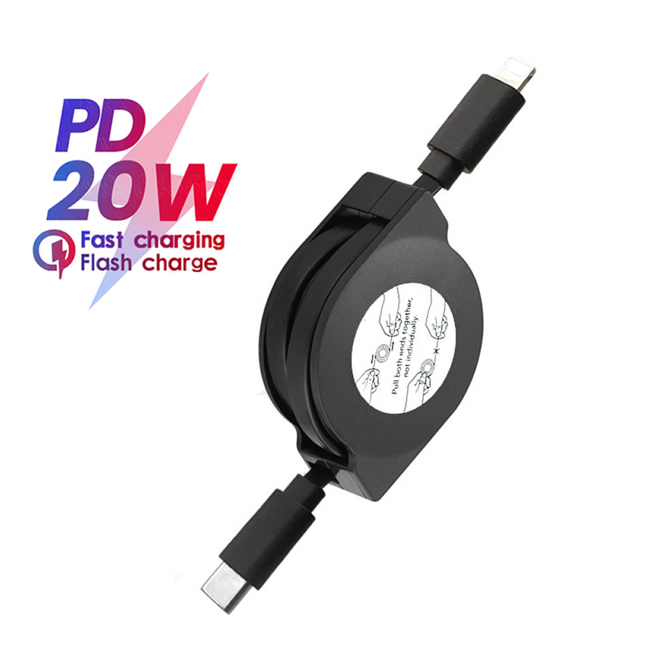 Tech Accessories Apple - Retractable PD 20W Fast Charge Cable
