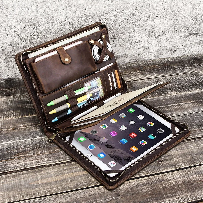 Tech Accessories For Ipad - Leather Tablet Storage Bag for Apple