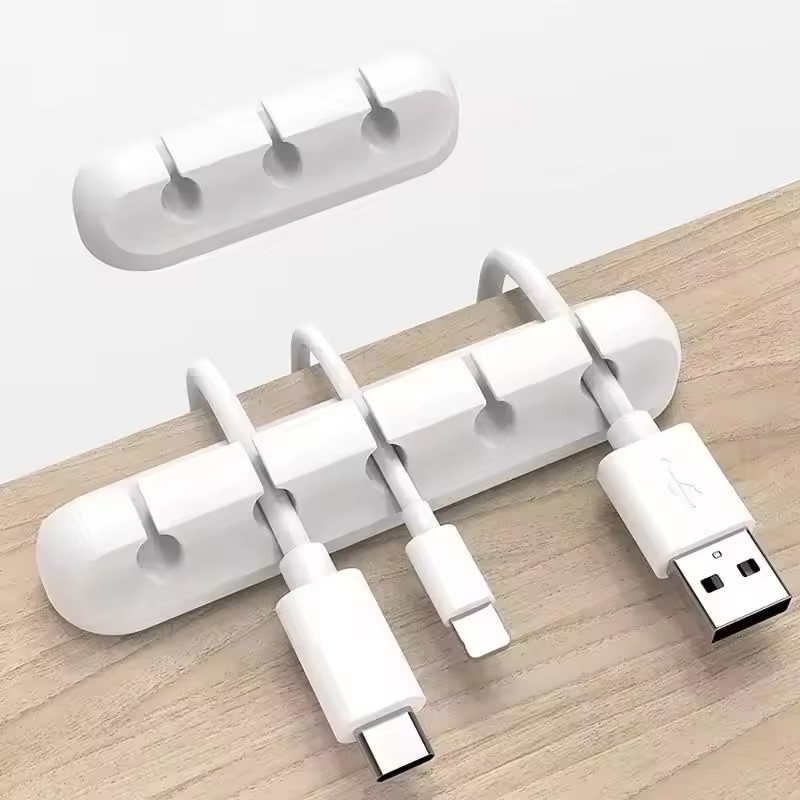 Desk Cable Clip - Silicone USB Cable Clip Winder Organizer