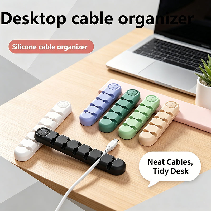 Desk Cable Clip - Silicone Cable Organizer Self Adhesive Wire