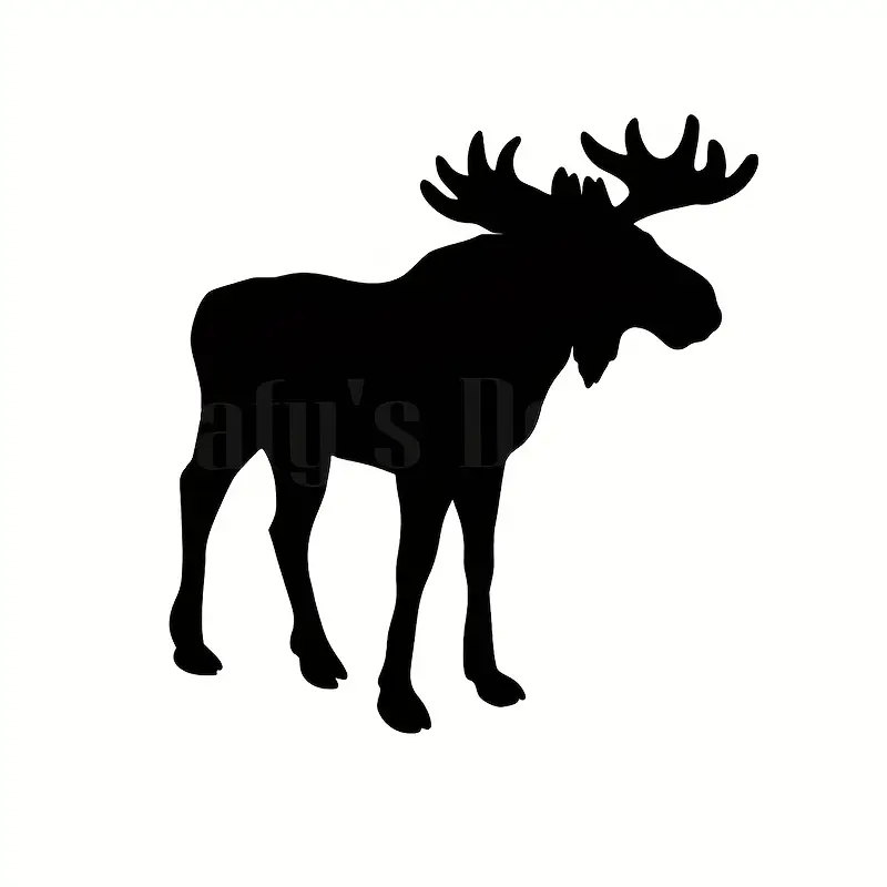 Tech Accessories For Laptop - Moose Silhouette Waterproof Durable Vinyl Stickers
