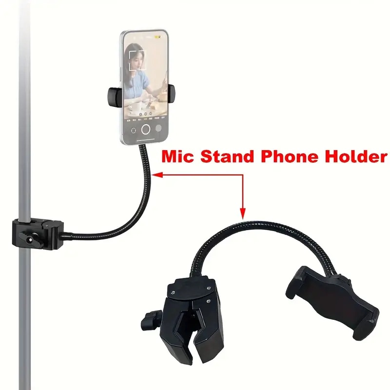 Mobile Tech Accessories - Flexible Adjustable Mic Stand Phone Holder