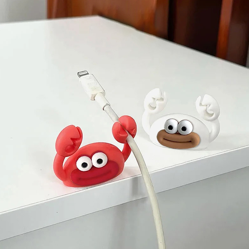 Desk Cable Clip - Cartoon Crab Cable Holder Desktop Winder