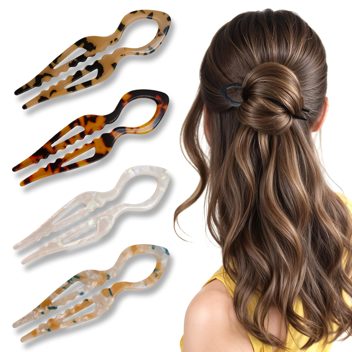 U-Shaped Hair Sticks Tortoises - đánh giá và giá Tech Accessories For Women