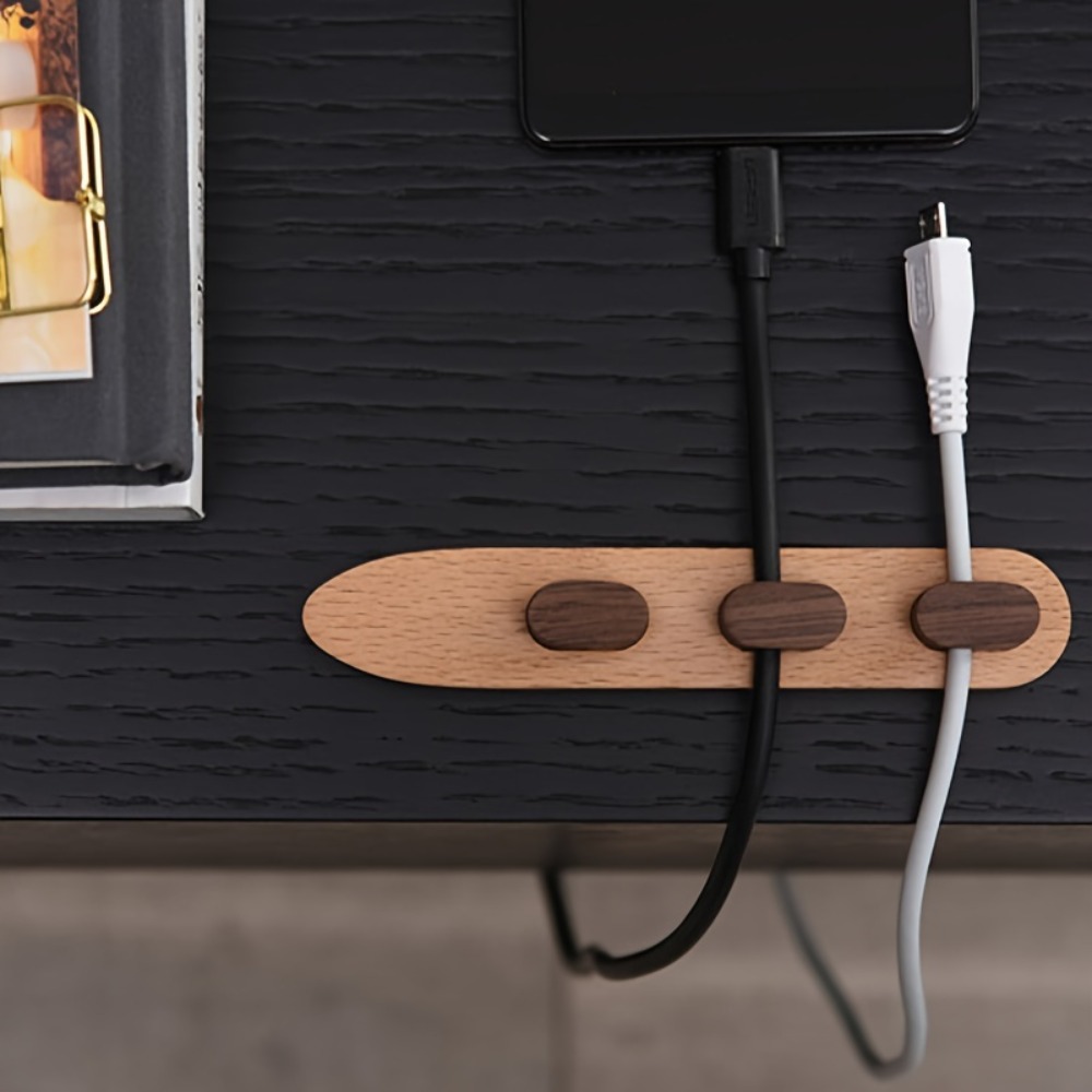 Wooden Cable Organizer Adhesiv - đánh giá và giá Desk Cable Clip