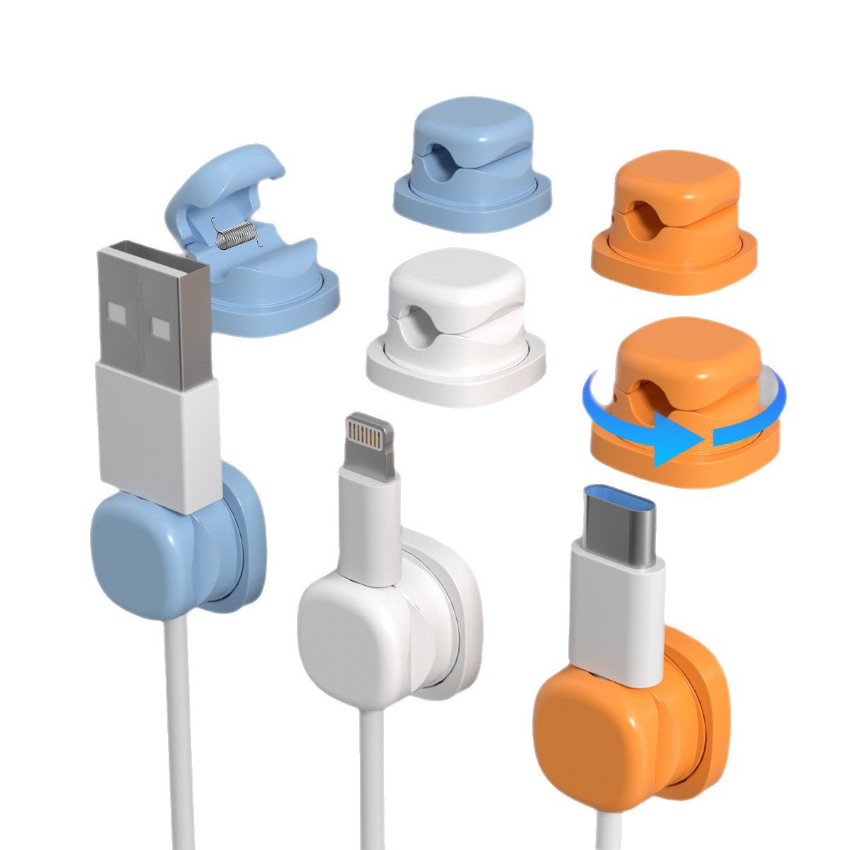 6Pcs Multi Color Rotatable Cab - đánh giá và giá Desk Cable Clip