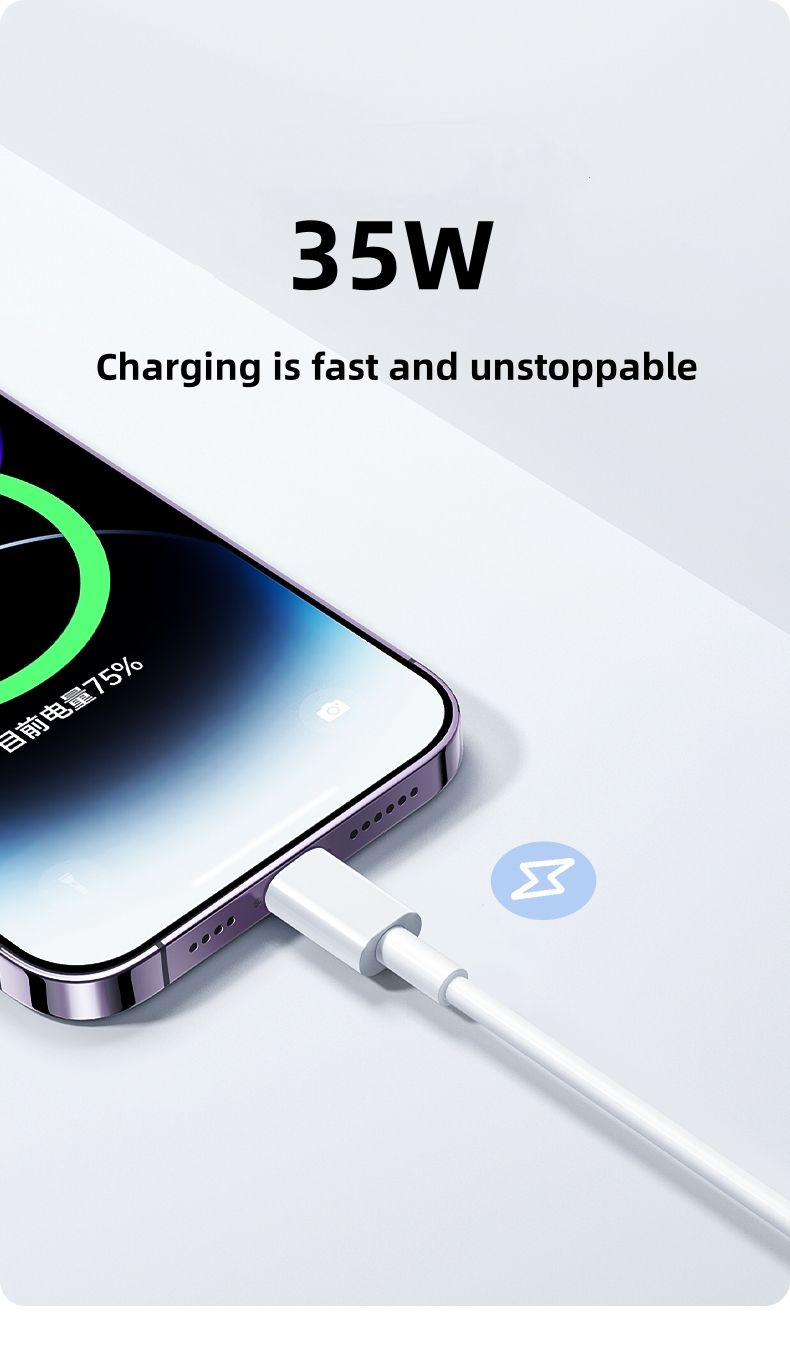 35W USB Cable For iPhone 14 13 - đánh giá và giá Tech Accessories Apple