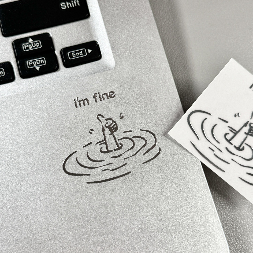 5/10Pcs I'M Fine, Funny, Sarca - đánh giá và giá Tech Accessories For Laptop